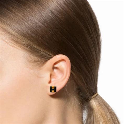 pop h hermes earrings|Hermes gold mini pop h earrings.